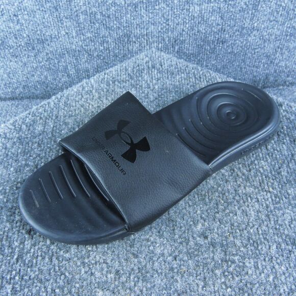 Under Armour Comfort Men Slide Sandals Size 8 Medium Black Synthetic Slip On - Picture 1 of 10